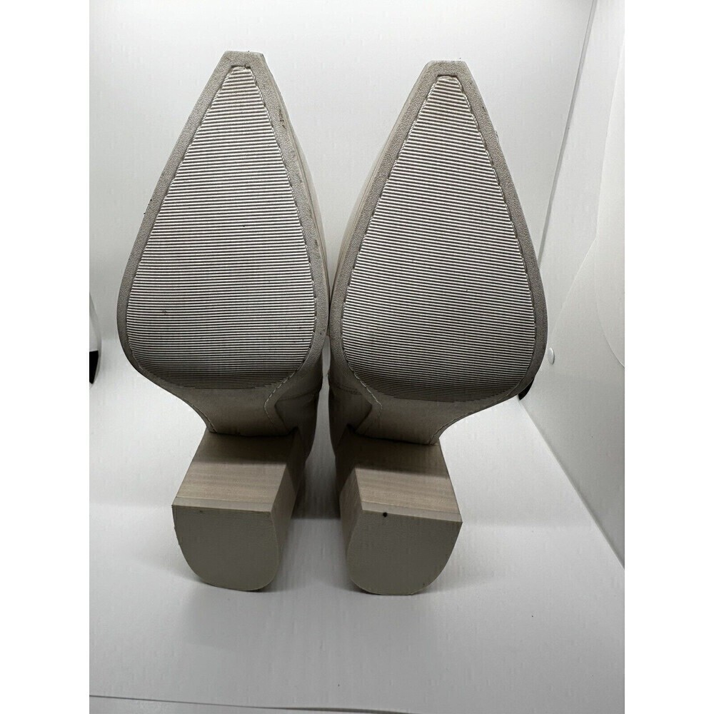 Steve Madden Cate Bone Leather Block Heel Pointed Toe Pull On Ankle Boot Size 10 - Picture 3 of 12